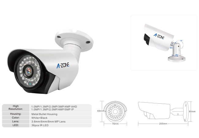 Caméras de sécurité imperméables d'IP67 AHD, caméras de sécurité à distance de balle 