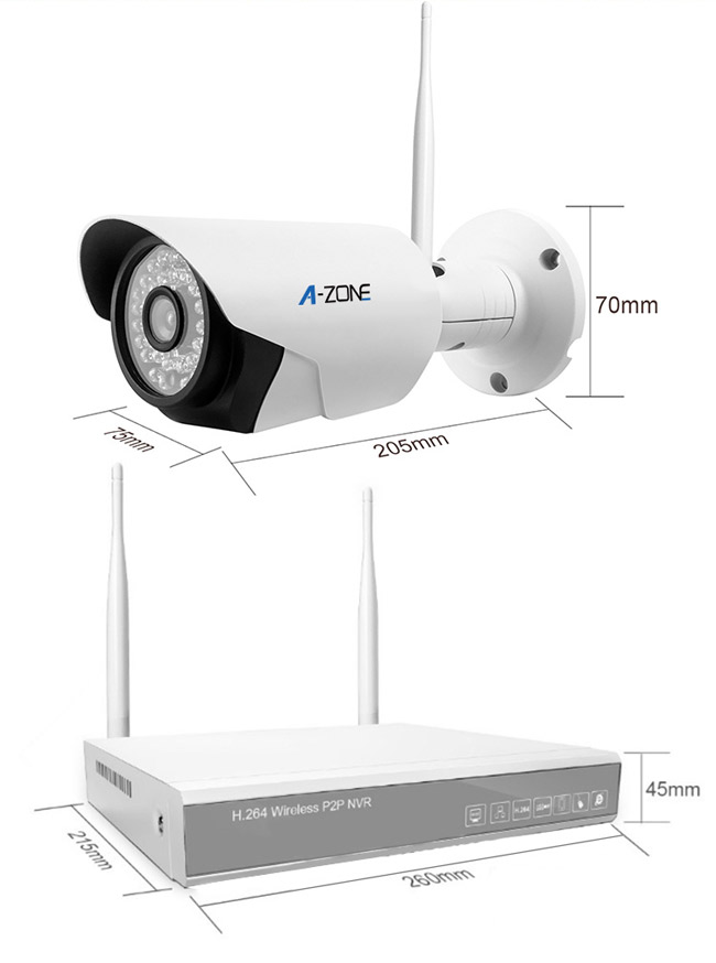 Kit sans fil 4CH, système sans fil de caméra de télévision en circuit fermé de vision nocturne de caméra d'IP avec le nvr